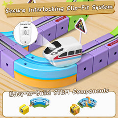 Track Fusion Train Set for Kids, 3D Cube Trackle System, Magic Rail Cube, STEM Trackfusion Train Toy for Boys & Girls Aged 3+ (Gravity Edition (48 Pieces / 34 Track))