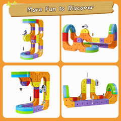 Track Fusion Train Set for Kids, 3D Cube Trackle System, Magic Rail Cube, STEM Trackfusion Train Toy for Boys & Girls Aged 3+ (Gravity Edition (48 Pieces / 34 Track))