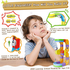 Track Fusion Train Set for Kids, 3D Cube Trackle System, Magic Rail Cube, STEM Trackfusion Train Toy for Boys & Girls Aged 3+ (Gravity Edition (48 Pieces / 34 Track))