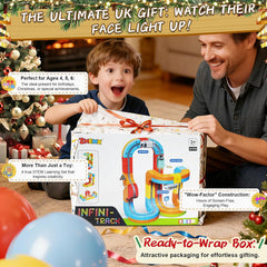 Track Fusion Train Set for Kids, 3D Cube Trackle System, Magic Rail Cube, STEM Trackfusion Train Toy for Boys & Girls Aged 3+ (Gravity Edition (48 Pieces / 34 Track))