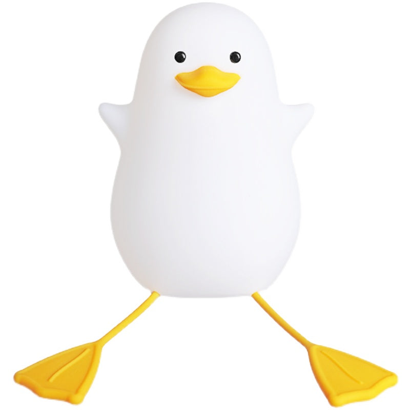 Little gull silicone night light with rechargeable battery and soft ambient glow