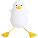 Little gull silicone night light with rechargeable battery and soft ambient glow