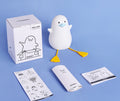 Little gull silicone night light with rechargeable battery and soft ambient glow