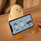 Little gull silicone night light with rechargeable battery and soft ambient glow