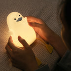 Little gull silicone night light with rechargeable battery and soft ambient glow