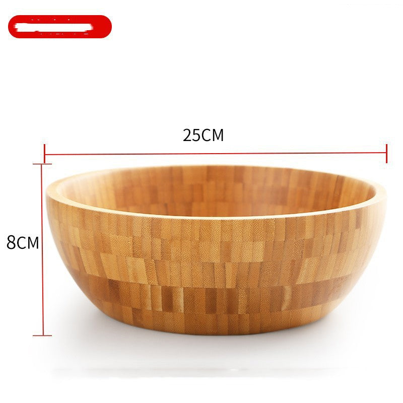 Household Salad Wooden Bowl Stirring Chinese Medicine Mask Bamboo Bowl Bamboo Wooden Large And Noodles Wooden Basin Lettering