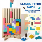 Bolthut™ The Screen-Free Brain Builder with colorful interlocking blocks on a wooden board.