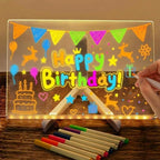 Led Drawing Board,LED Note Board with 7-Color Pens, Light-Up Acrylic Message Board, Glowing Dry Erase Writing & Drawing Board with Stand for Office, School, Home
