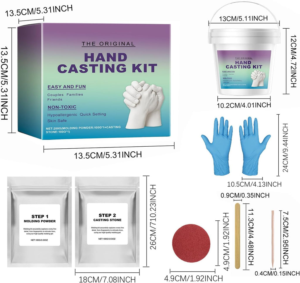 Bollisate Hand Moulding Kit, Couple Holding Hands 3D Keepsake Hand Casting kit, Fun & Skin-Safe Hand Moulding Kits, Handmade Personalised Sculpture Mould Keepsake Craft for AdultsAnniversary, Wedding