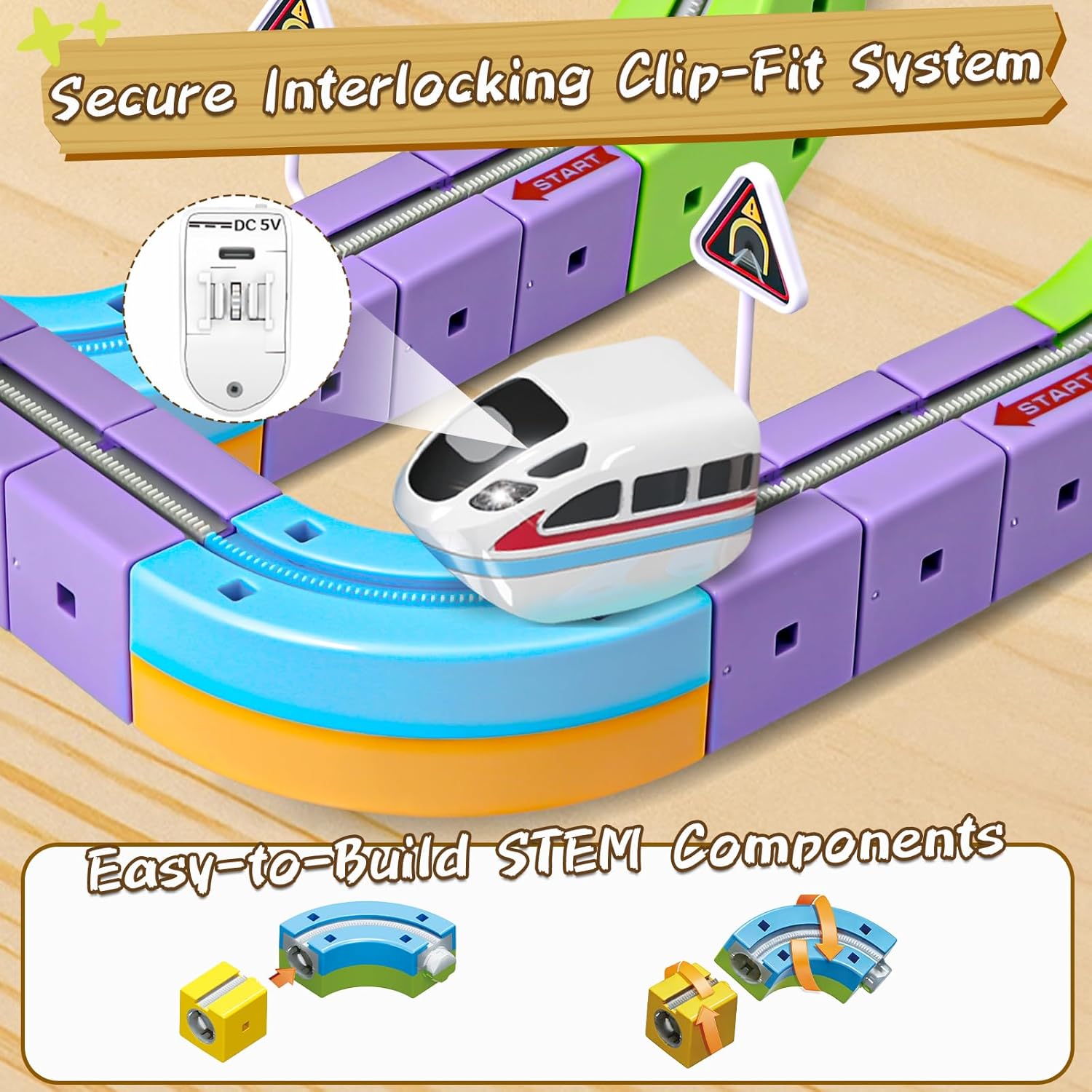 Track Fusion Train Set for Kids, 3D Cube Trackle System, Magic Rail Cube, STEM Trackfusion Train Toy for Boys & Girls Aged 3+ (Gravity Edition (48 Pieces / 34 Track))