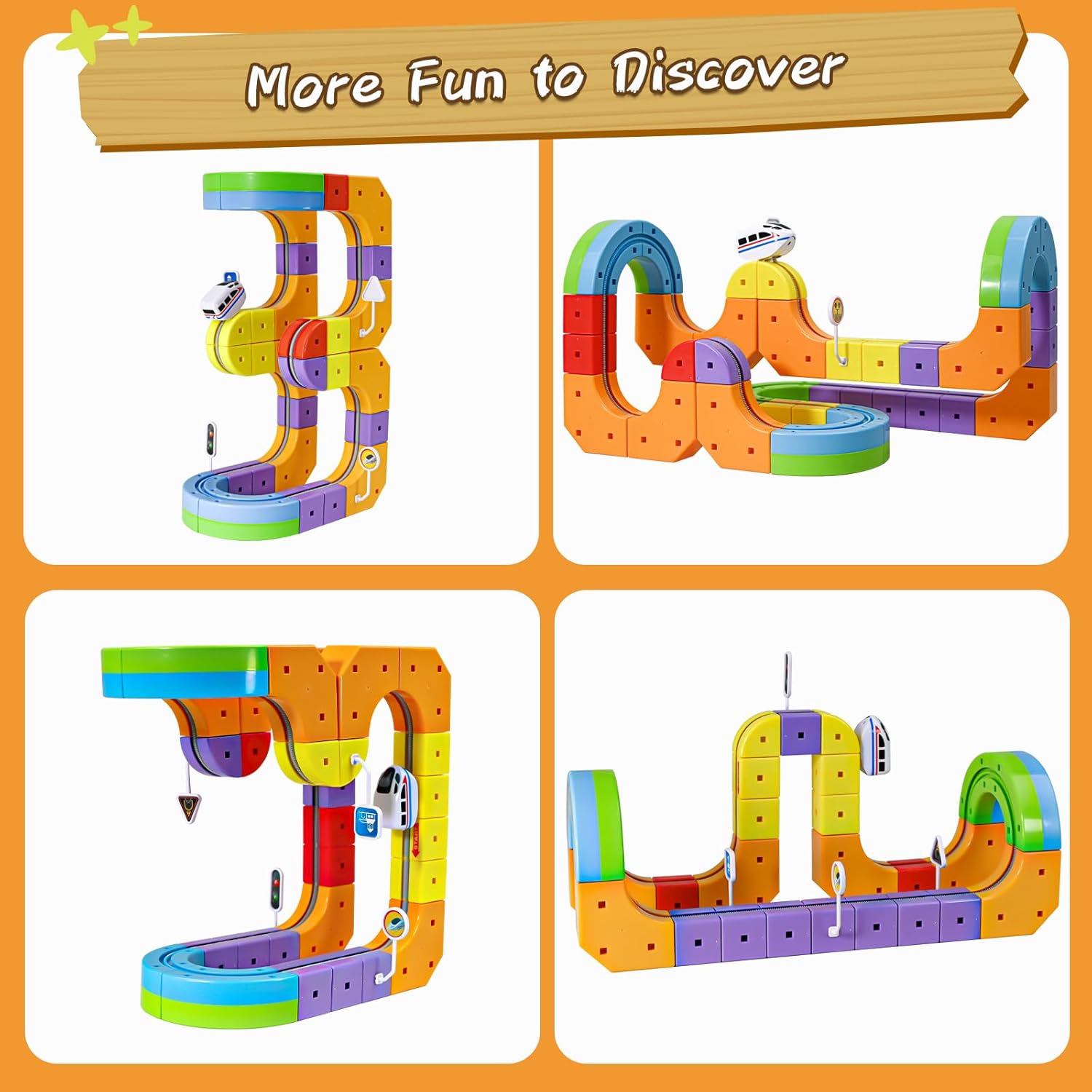 Track Fusion Train Set for Kids, 3D Cube Trackle System, Magic Rail Cube, STEM Trackfusion Train Toy for Boys & Girls Aged 3+ (Gravity Edition (48 Pieces / 34 Track))