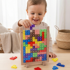 3D Colour Block Puzzle with Wooden Frame – Montessori Learning Toy