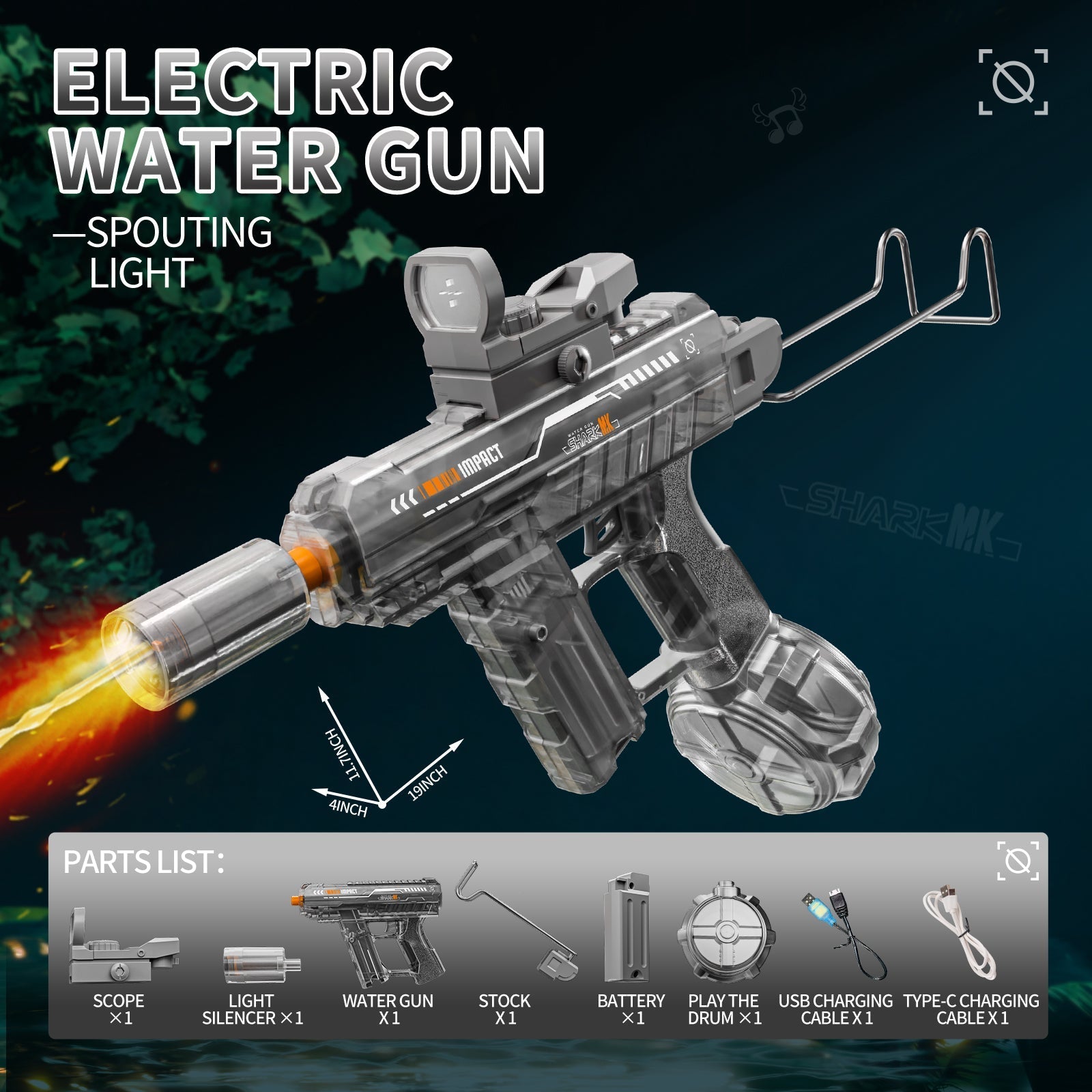LED-Flash Rechargeable Water Blaster