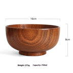 Solid Wood Bowl Large Small Size Soup Bowl Noodle Bowl Household Tableware