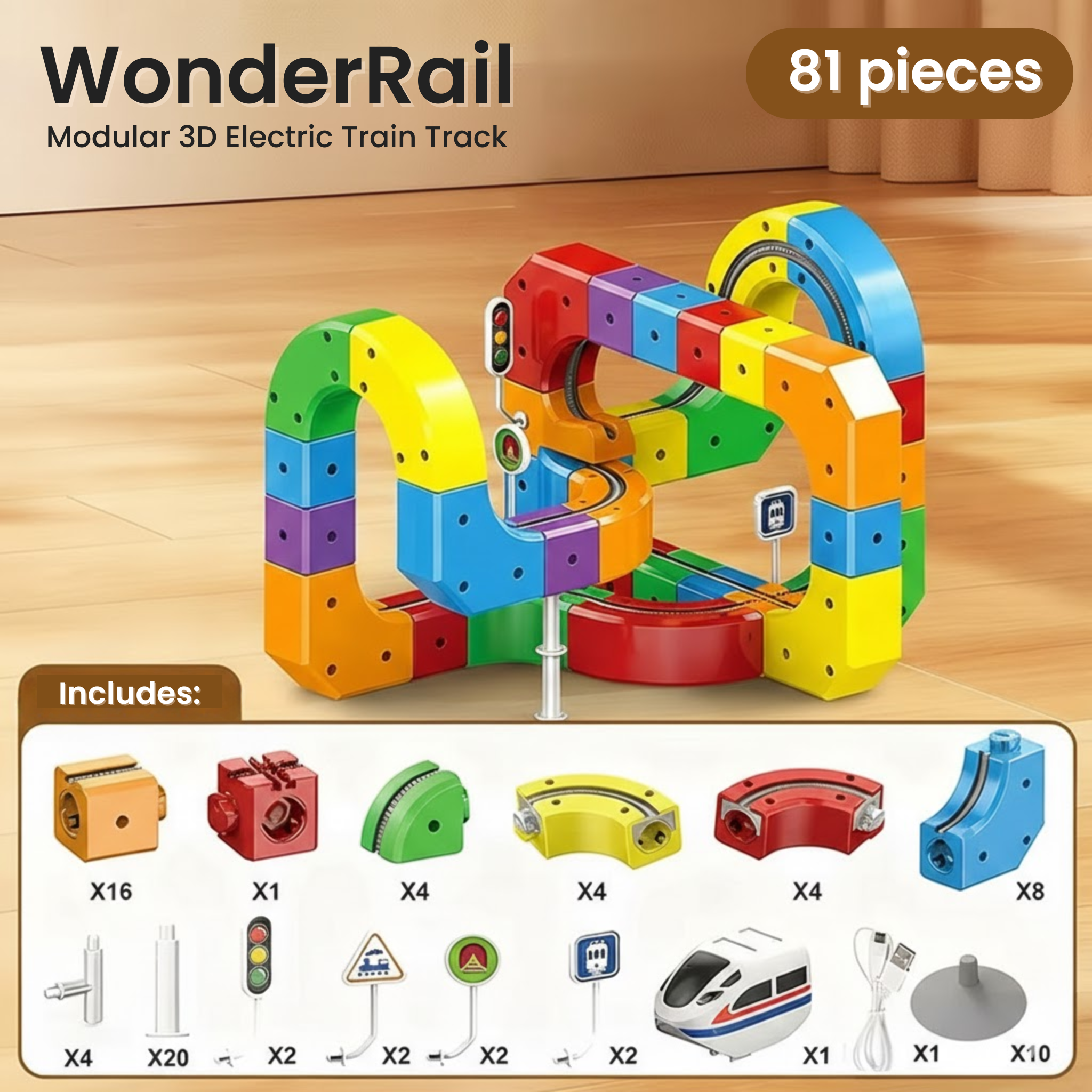 WonderRail™: The Modular 3D Train Track for Curious Little Builders